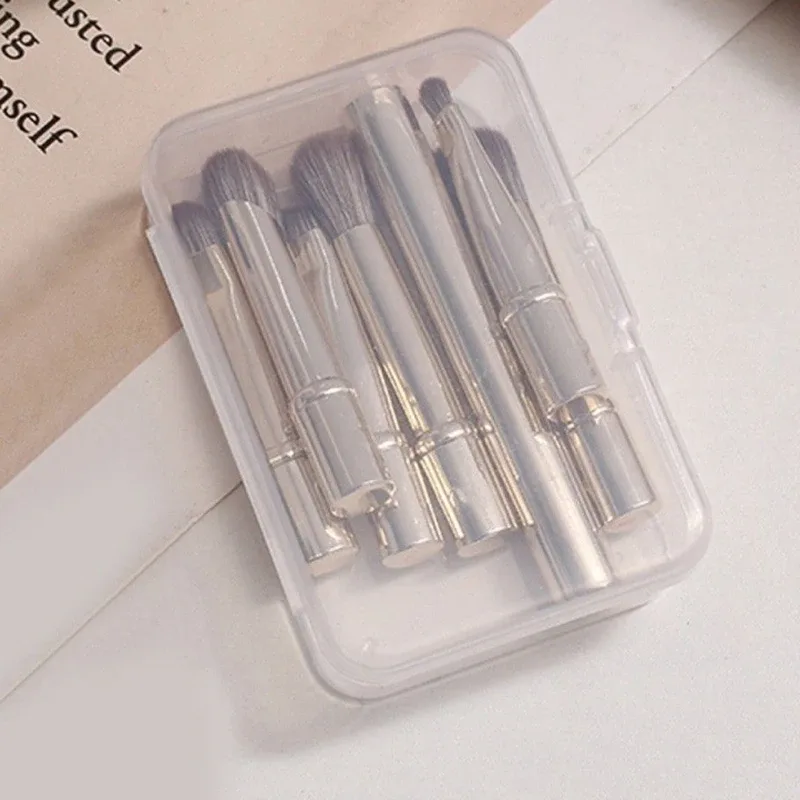 Ensemble de Mini pinceaux de maquillage de voyage, avec boîte, Portable, poudre cosmétique, fond de teint, Blush, correcteur, outils de maquillage, 6 pièces