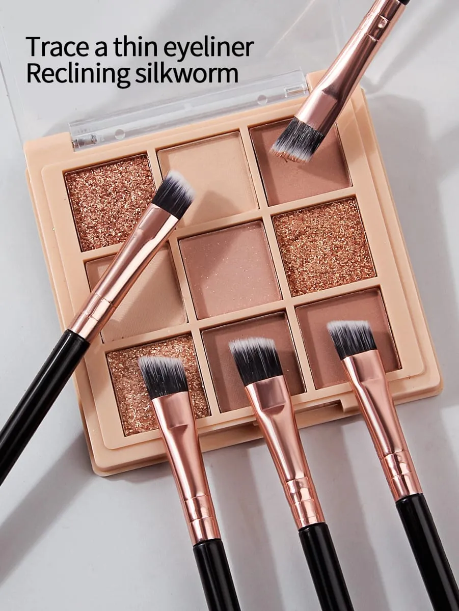 6/10/20/30PCS Ultra-Thin and Ultra-Fine Eyeliner Brush Angled Eyebrow Brush Eyelid Detail Brush Portable Eye Makeup Tool