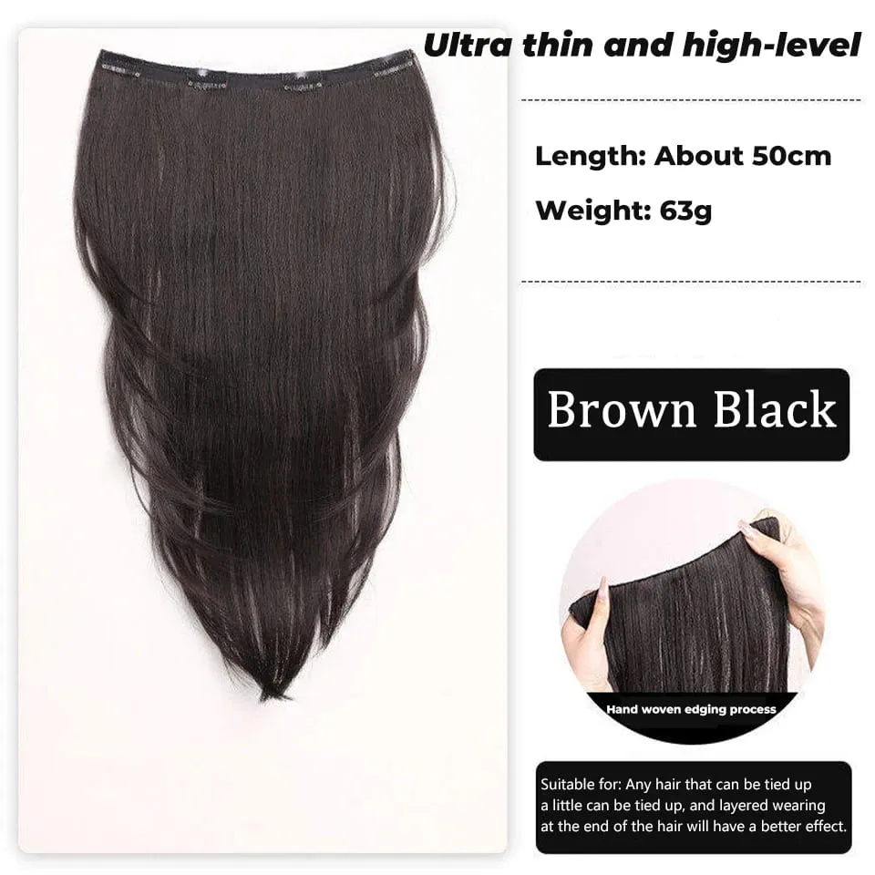 Synthetic Wig One-piece Straight Wig Layered Extension Wig Korean Fluffy Hair Piece Extension Wig For Women Christmas New Year — image 11