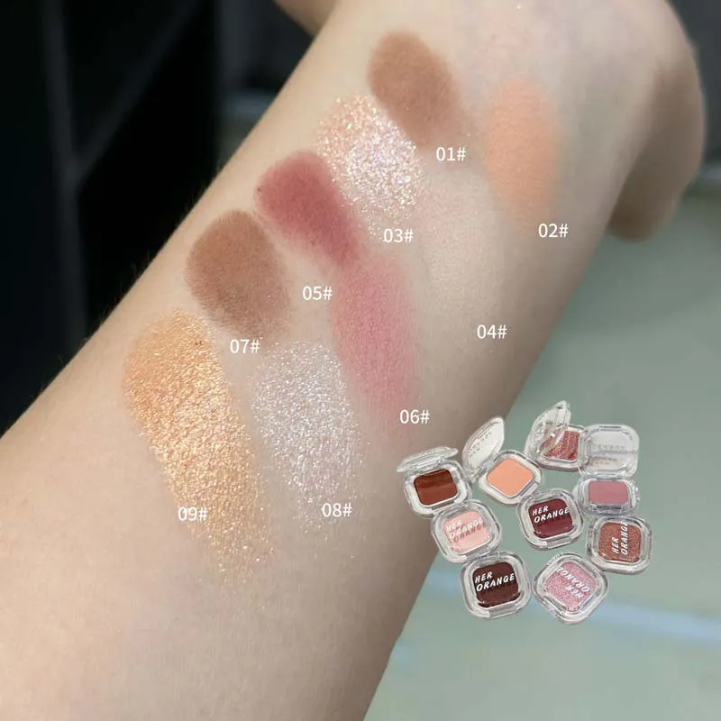 Red Brown Monochrome Eyeliner Eyeshadow Powder Palette Silky Matte Chocolate Lying Silkworm Eyeliner Waterproof Aegyo-sal Makeup — image 7
