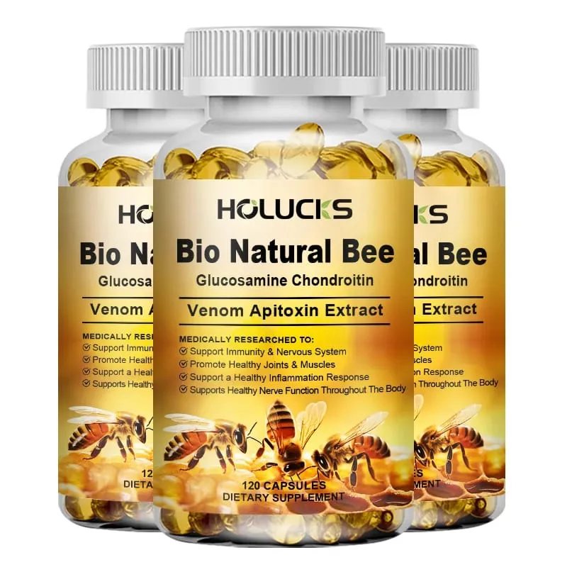 Bio Natural Bee Supplement with Apitoxin & Glucosamine Support Nerve Function Flexibility Alleviate Stiffness Confidence