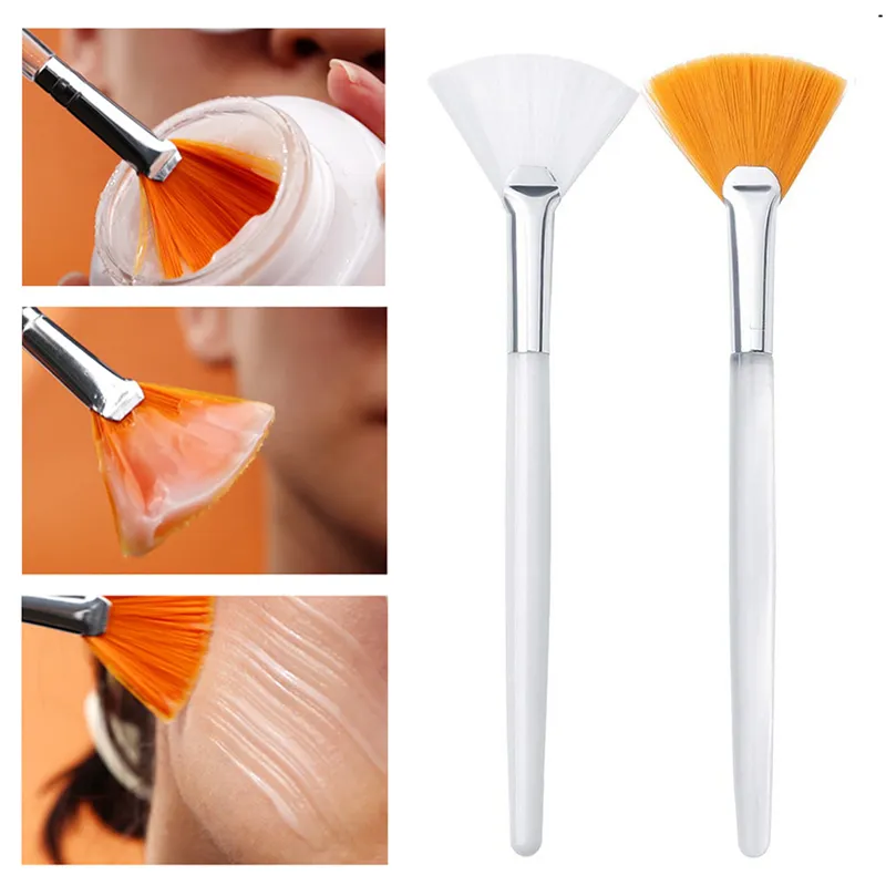 Praktikal na Facial Brushes Fan Makeup Brushes Portable Mask Brush Mga Cosmetic Tool para sa Babae Flexible Facial Soft Mask Applicator — image 1