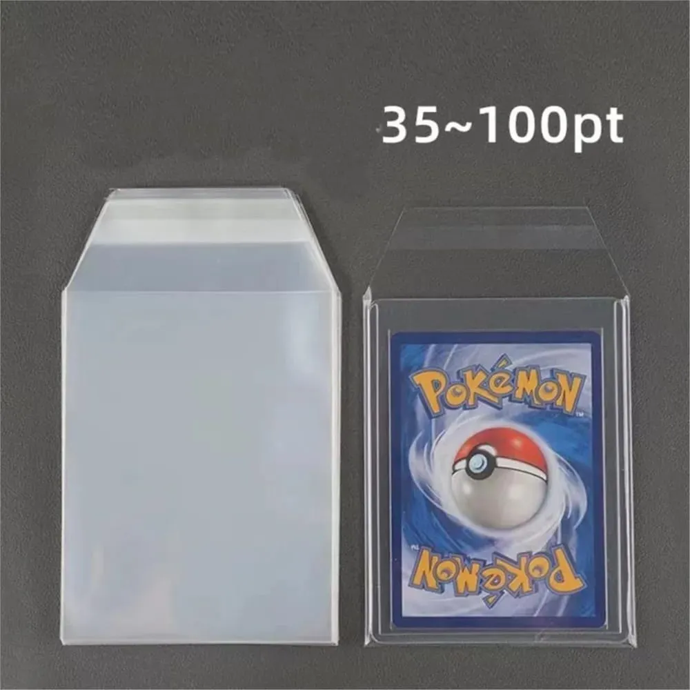 100PCS Clear Protective Sleeves Fit For 35PT-100PT Hard Plastic Card Holder For Pokemon TCG Game Trading Sports Cards Protector