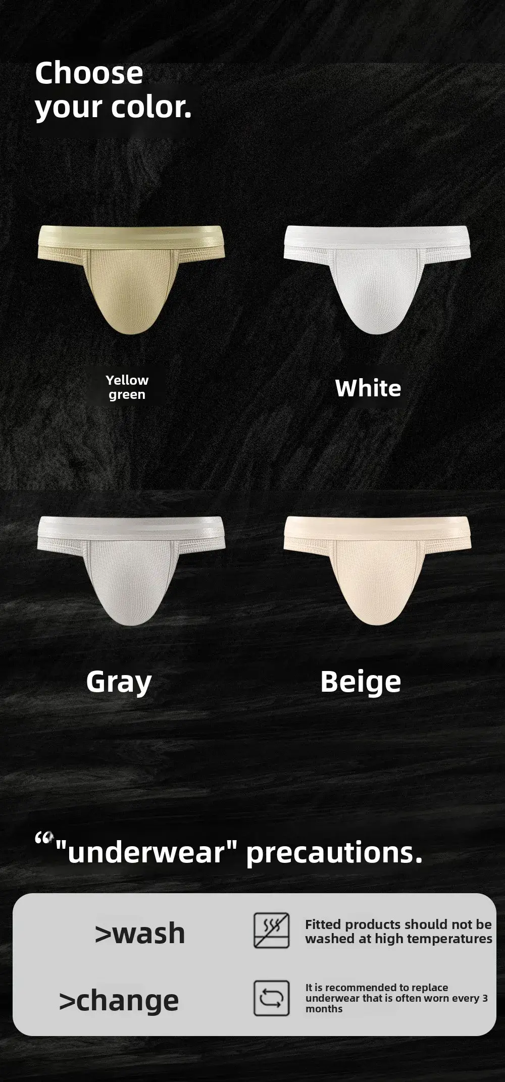 3pcs Sexy Men Waffle Cotton Briefs with Raised Bag Support Pouch with Hole U Spacious Separate Crotch Breathable Anti-sweat