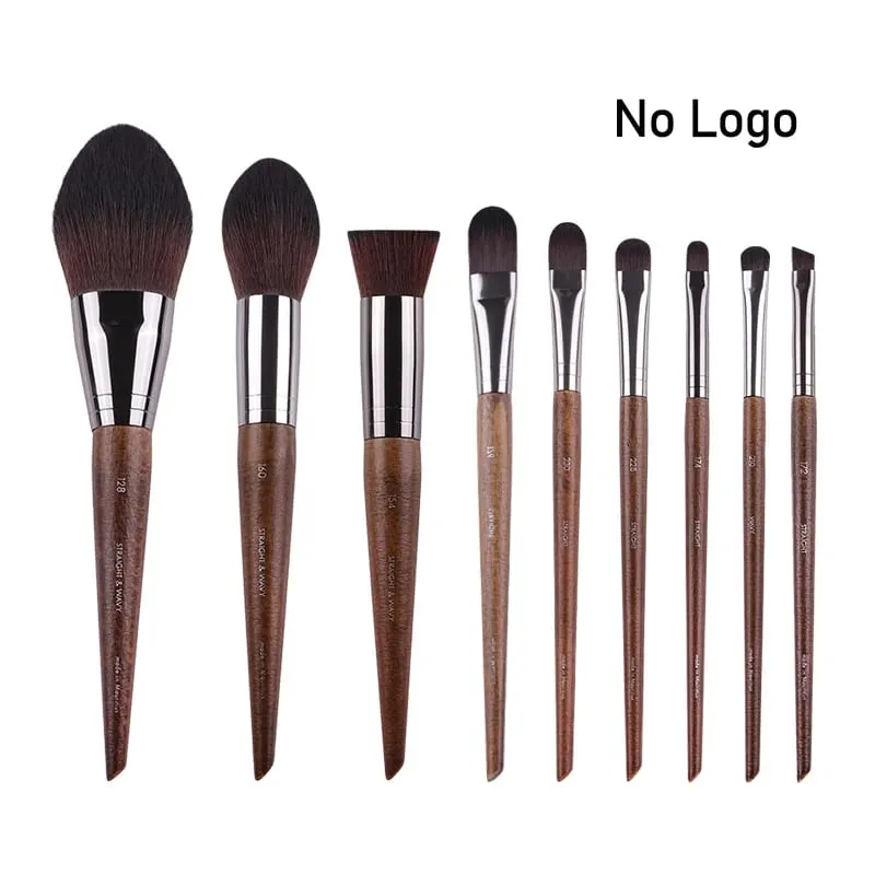 Naturligt træ Øjenmakeup børster hele sæt Pro Crease Øjenskygge Make-up kit smudge highlighter øjenbryn Læbevippebørste praktisk