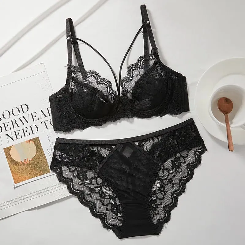 Ensemble de Lingerie en dentelle fine pour femmes, soutien-gorge à armatures doux, soutien-gorge Push Up, minimisant le buste, Anti-affaissement, doux et confortable, 32-42, nouvelle collection