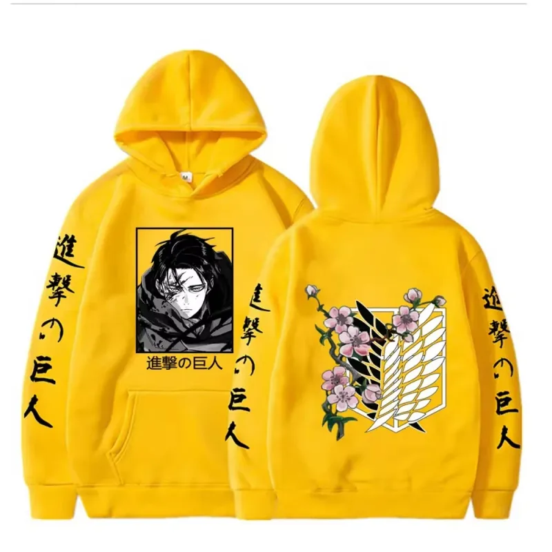 New Attack Giant Large Hoodie Levi Graphic Hoodie Men's and Women's Clothing Autumn Warm Hoodie Street Top