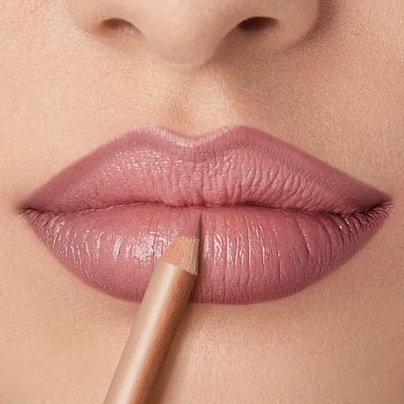 Lápis delineador labial fosco nude de longa duração à prova d'água à prova de manchas contorno preciso fórmula cremosa suave