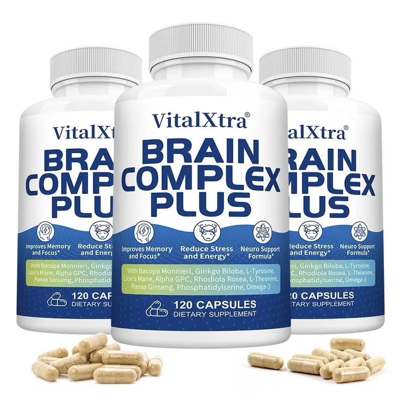 Brain Supplements for Memory and Focus with Bacopa Monnieri Lion's Mane Ginkgo Biloba Mental Clarity & Cognitive Support