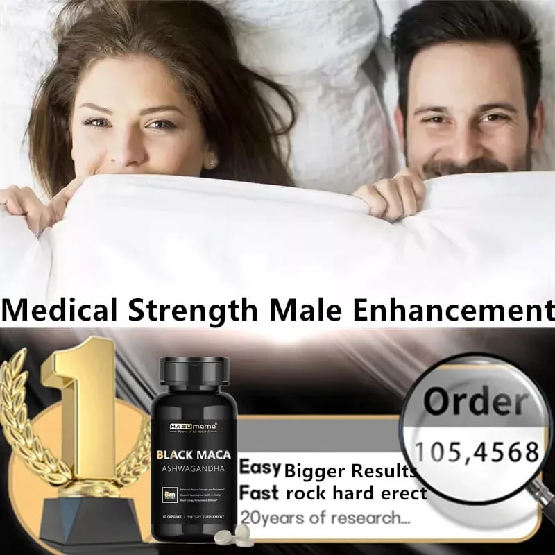 Organic Black Maca Root + Ashwagandha Extract Supplement for Women & Men Erect Energy Endurance - Vegan Pills — image 3