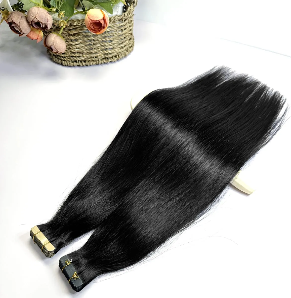 Tape in Hair Extensions 14A Straight 100% Human Hair #4 Brown Virgin Remy Hair Extensions 21pcs 50g Pack Invisible Skin Weft 18 20 22 Inch