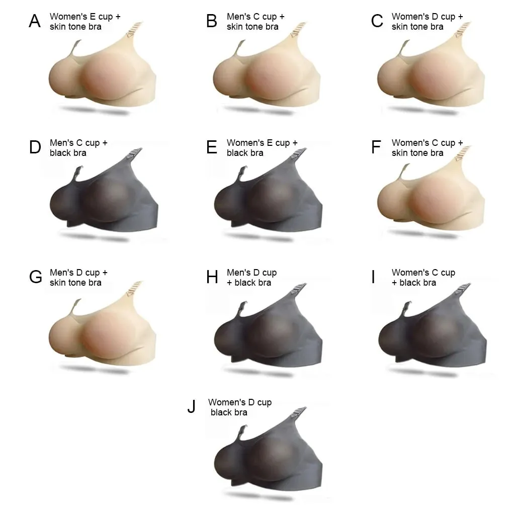 Breast Forms Lehká falešná prsa protézová podprsenka 500-1400 g Skin Friendly A-D cup Brain novinka Kostým