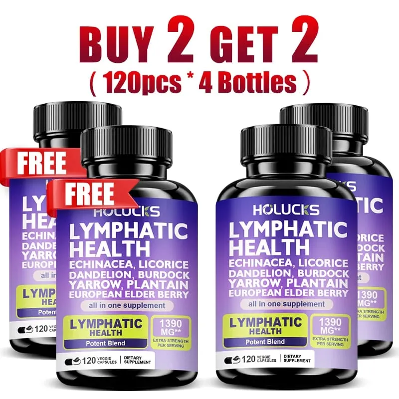 Buy 2 Get 2 Free! Pure Lymphatic Health Capsules Support Reduces Swelling Boosts Detox & Immune System Improves Circulation