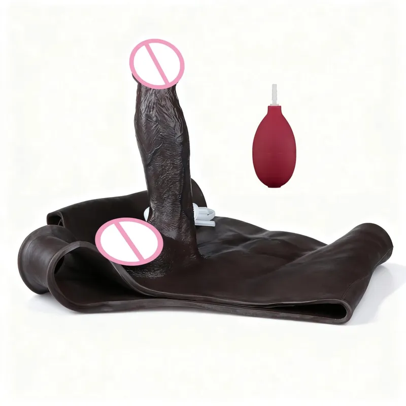 Black Nude Strapon Big Realistic Ejaculation Dildo Silicone Squirting Panties With Simulated Solid Penis Sex Toy For Women — image 33