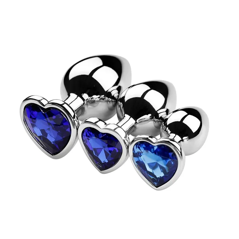 S/M/L anální kolík Heart Metal Crystal anální kolík pro ženy Odnímatelný anální kolík z nerezové oceli Muži Stimulátor Anální sexuální hračky Dildo