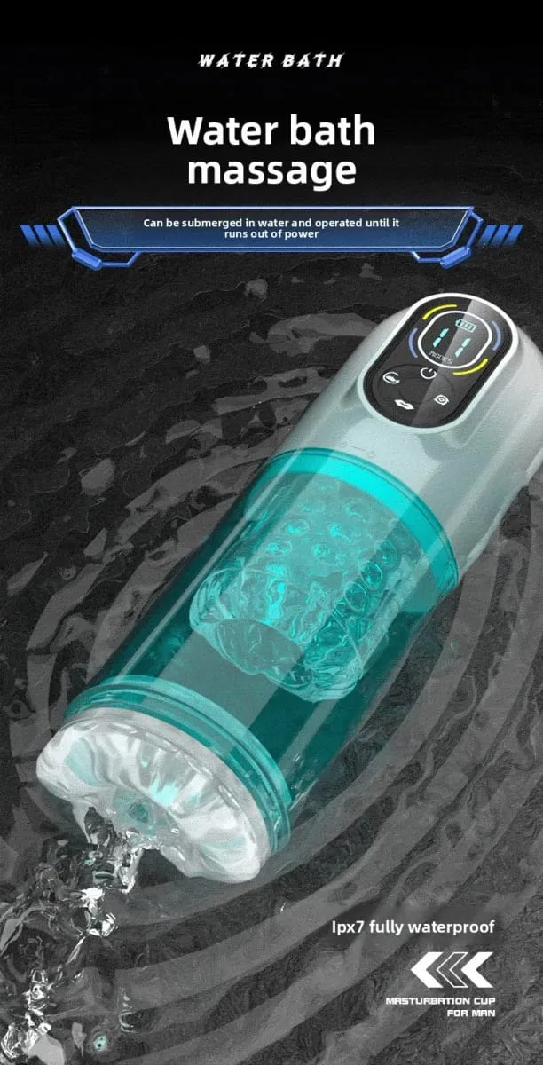 Viewing Window Waterproof Masturbation Cup Vacuum Sucking Tongue Licking Blowjob Telescopic Rotating Male Masturbator Sex Toy