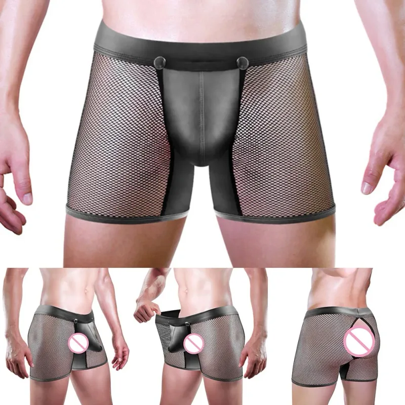 Bulge Pouch Shorts Men Fishnet Underwear Lounge Clothing All Seasons Style Average Size Fit Breathable Fabric Classic Theme