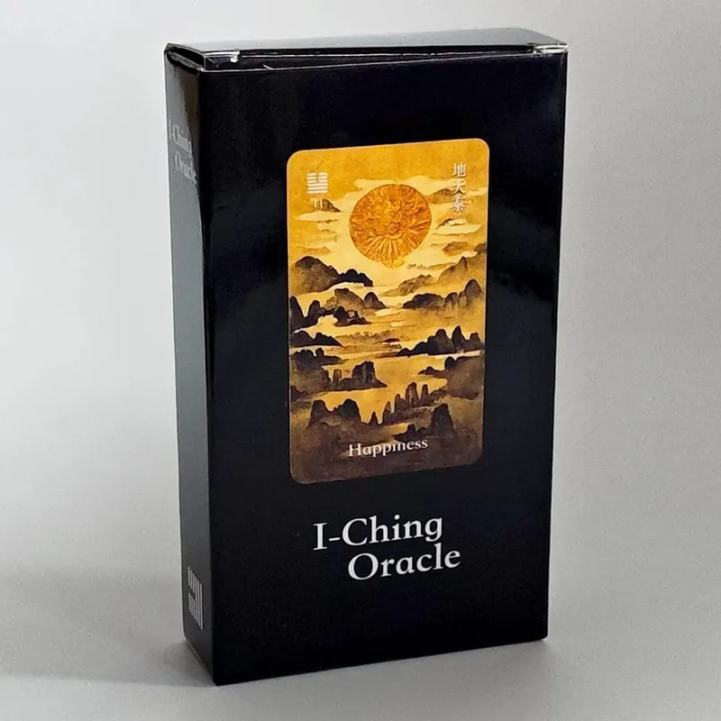 10.3*6cm I-Ching Oracle Deck64 Cards Traditional Ink Art Style Chinese Divination Tool for Spiritual Guidance and Meditation
