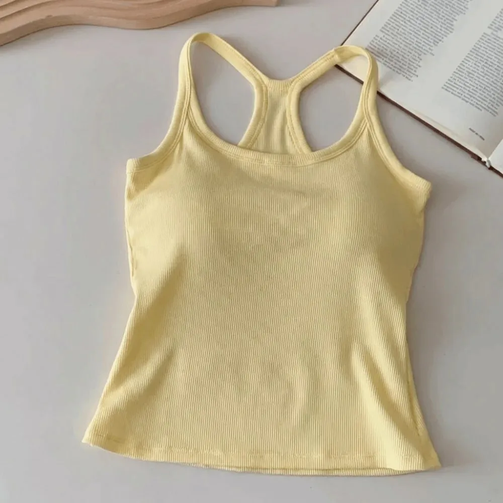 Wide Shoulder Straps Hollow Vest Comfortable H-Shaped Back Breast Small Camisole Slim Design Elastic Thin Tank Tops