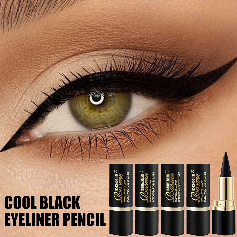 Retractable Gel Eyeliner Pencil Waterproof Long Lasting Smooth Black Eyeliner Cream Makeup Tool