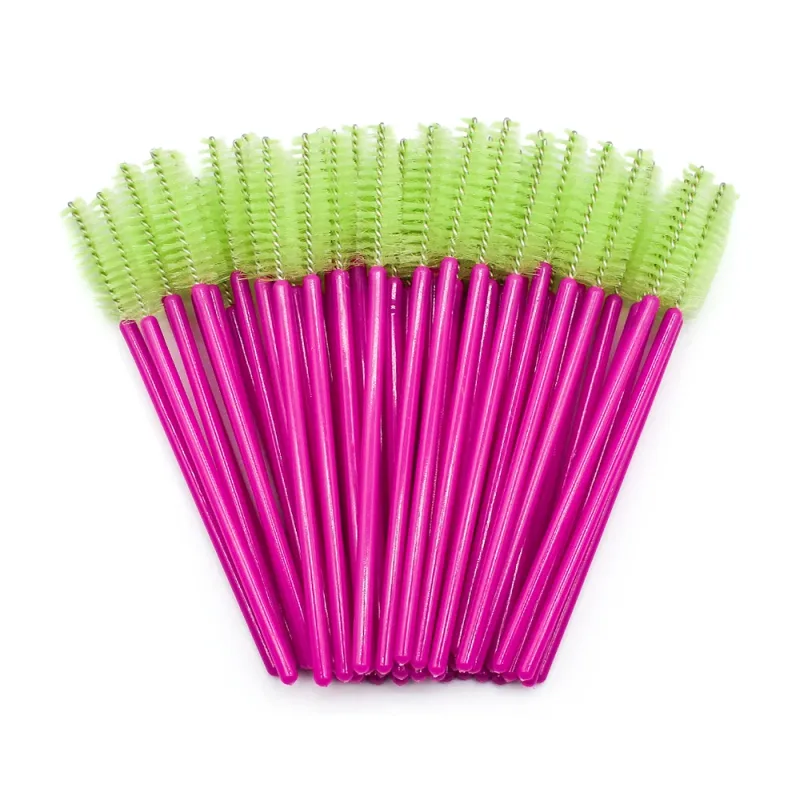 50pcs Disposable Eyelash Brushes Extension Rose Red Eyebrow Brush Mascara Wand Eye Lashes Cosmetic Tool Set Makeup Beauty