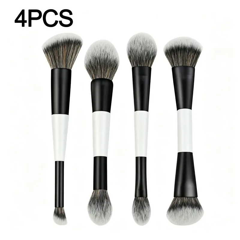 Multifunctional Make Up Brush Double Ended Angled Foundation Makeup Brushes Blush Make Up Brush Wood Handle Cosmetic Tool HZS35