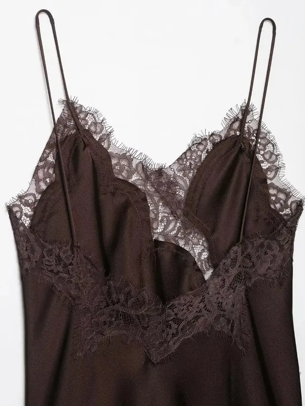 Elegante assimétrico rendas retalhos topo sem mangas sem costas camisola topos com decote em v sexy rendas feminino regata verão wear