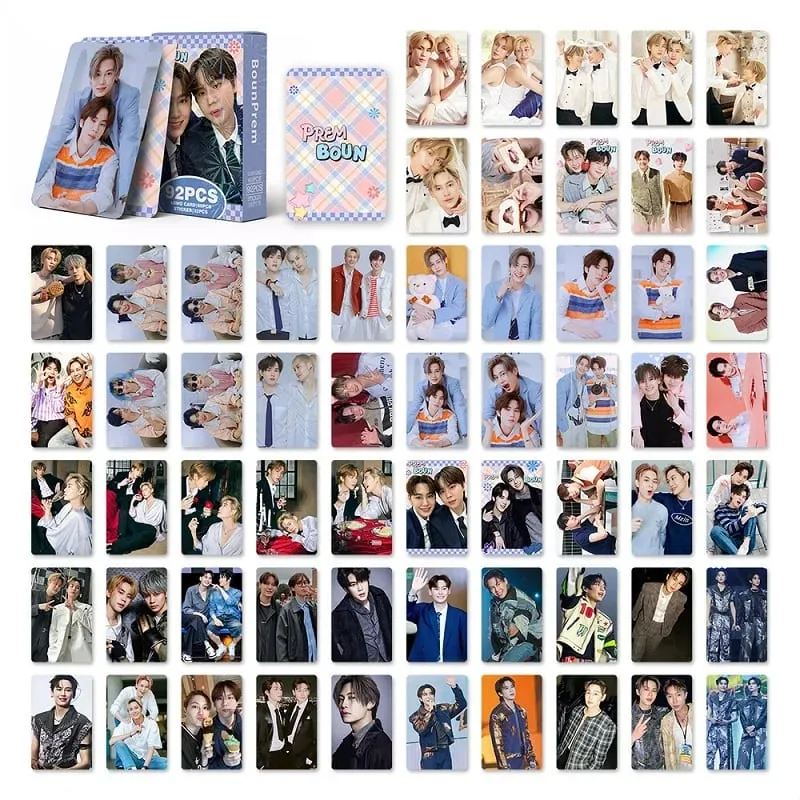 92Pcs BounPrem Thai Star CP Lomo Cards with Decorative Stickers HD Printing Photo Cards Perfect Gift for BL Drama Fans