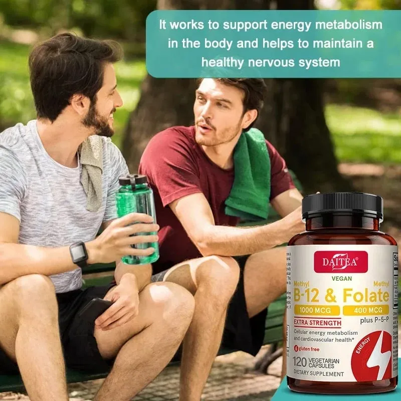 Folic Acid Vitamin B12 and B6 - Supports Brain and Heart Health Energy Production Red Blood Cell and Cardiovascular Health