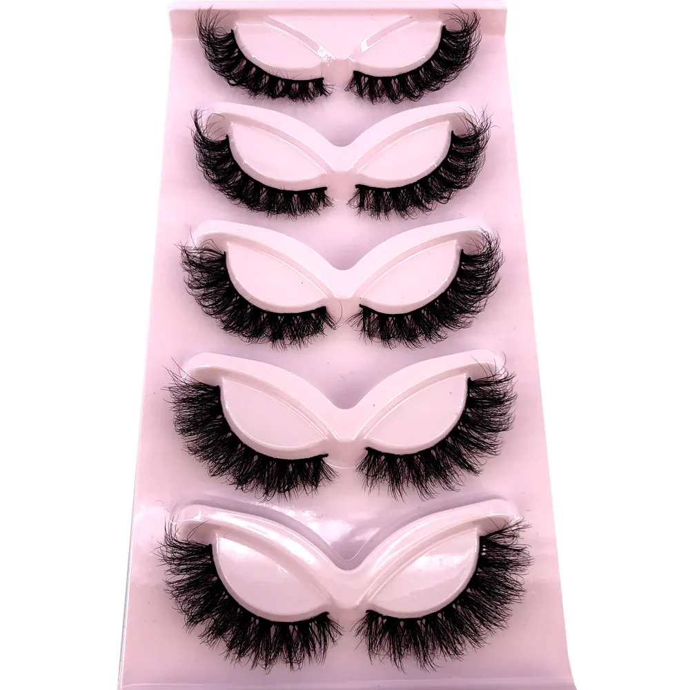 New Cat Eye Lashes 5/7/10 pairs 3D Faux Mink Eyelashes Winged Fluffy Fake Lashes Soft Natural long Full Strip Lash Make