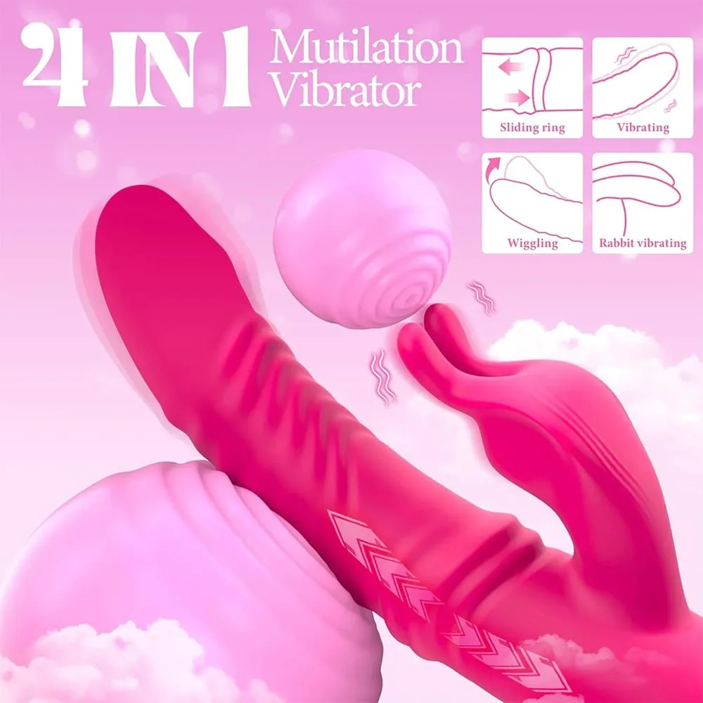 Thrusting Wiggle Rabbit Vibrator for Women Vagina G-Spot Vibrator Clitoris Stimulator Female Masturbation Sex Toy for Women
