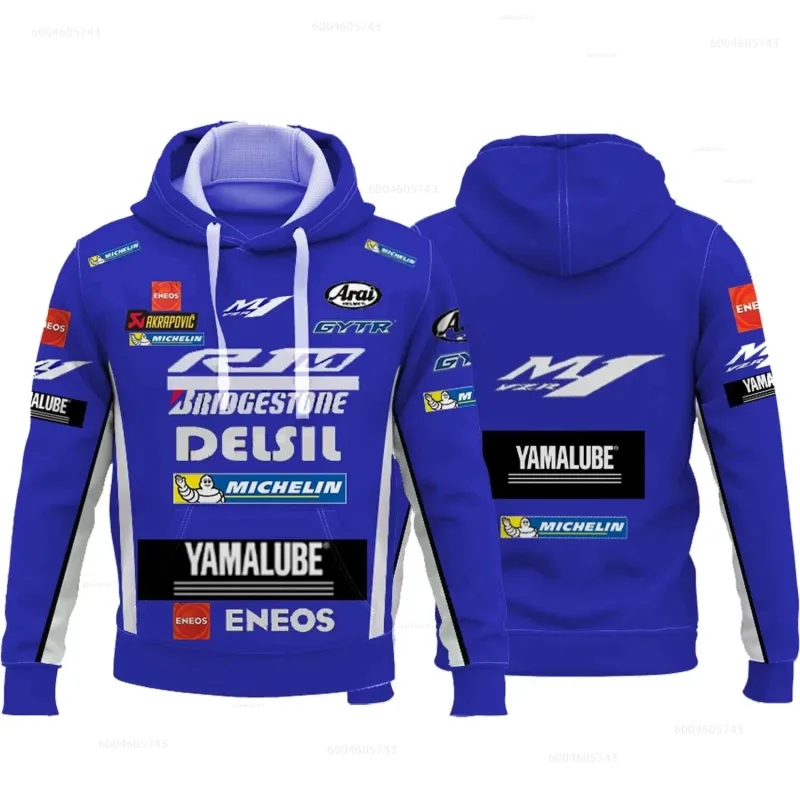 M1 Yamaha men's new fashionable printed riding jacket motorcycle hooded shirt Yamaha racing suit hooded zipper fashion top