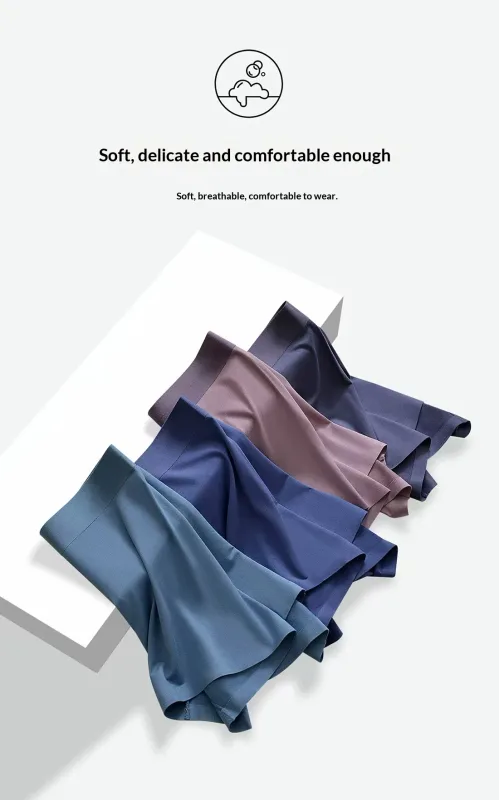Seamless Men's Briefs Modal-Feel Men's Boxer Briefs Breathable Antibacterial Crotch Men's Boxer Shorts Men's Underwear Shorts