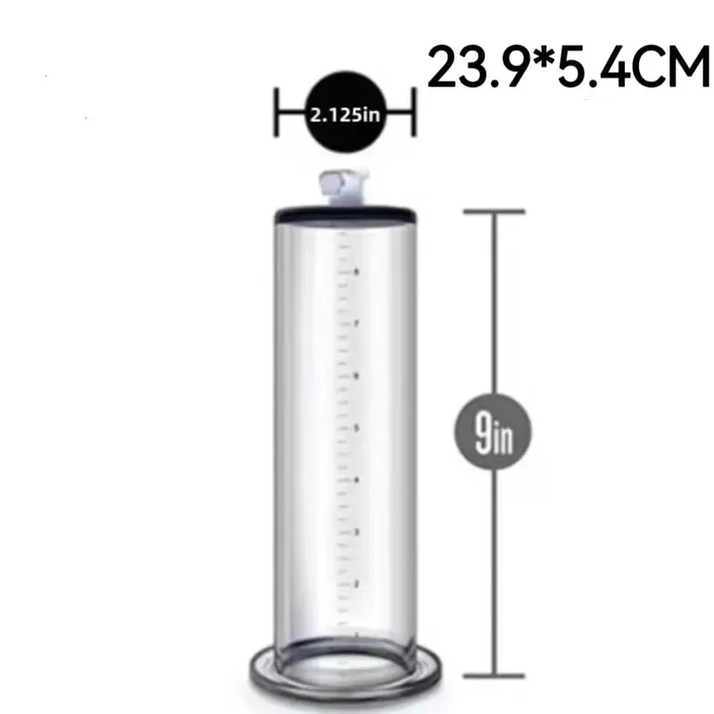 Manual Penis Vacuum Pump with Gauge Acrylic Male Enlargement Extender Trainer Masturbation Pump Adult Sex Toy Set for Men