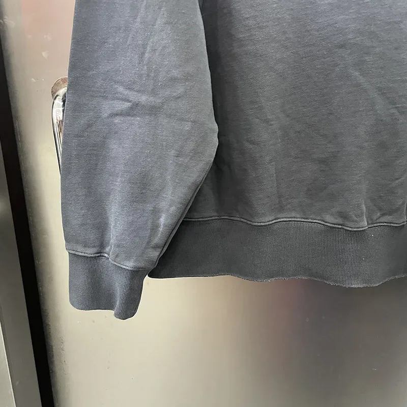 26FW Heavy Fabric Cotton Loose Rhinestone Rivet Satoshi Nakamoto Sweatshirts Men Women Vintage Charcoal Gray Green Pullovers — image 10