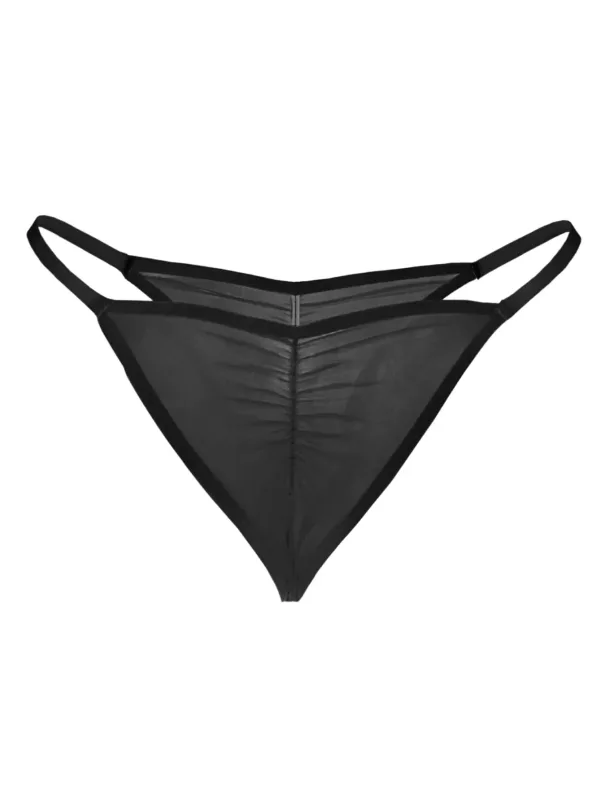 1pc Men's High Slit Ruched Thong - Ice Silky Smooth Semi Sheer, Ultra Sexy Breathable No-Stick Soft Casual Men Underwear — image 12