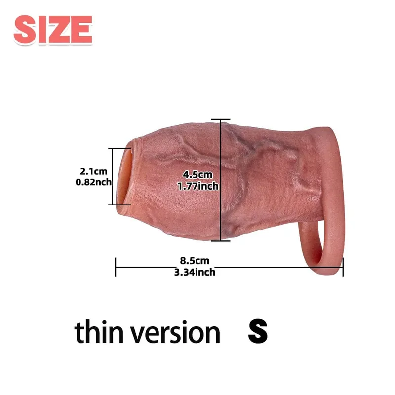 Enlarged and Thicken Cock Sleeve Lock Sperm Penis Ring Adult Men Sex Toy Soft Silicone Dick Sleeve Enlargement Male 18+ Sexy Toy