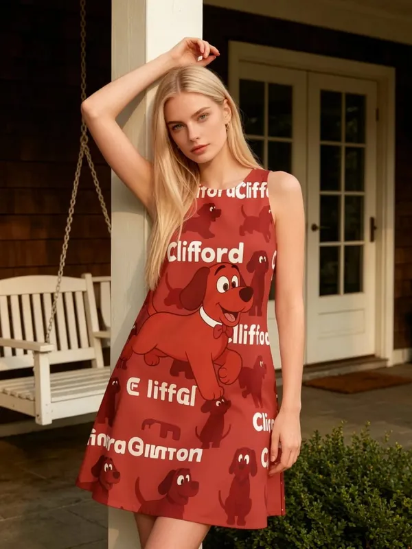 Womens Floral Sleeveless A Line Mini Dress Round Neck Summer Day Dress for Travel Resort Patio and Everyday Wear Elegance