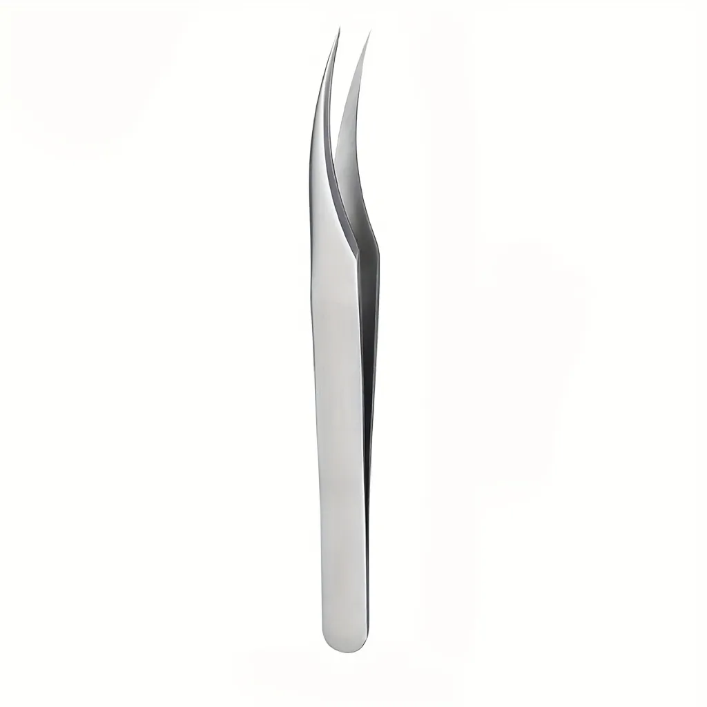 Stainless Steel High-Precision Grafting Eyelash Tweezers with Golden Feathers Professional Makeup Tool for Synthetic Hair Gifts