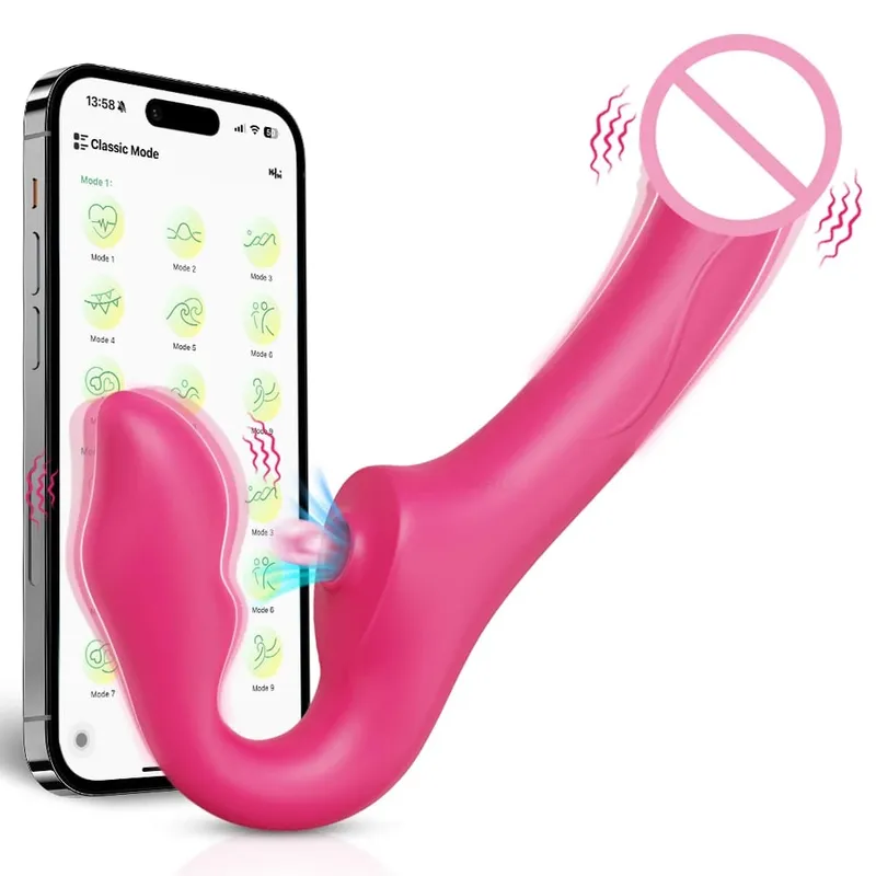Vibrador de doble punta con Control por aplicación para mujer, consolador de punto G, pene, Vagina extraíble, vibrador, Juguetes sexuales para adultos para parejas de lesbianas