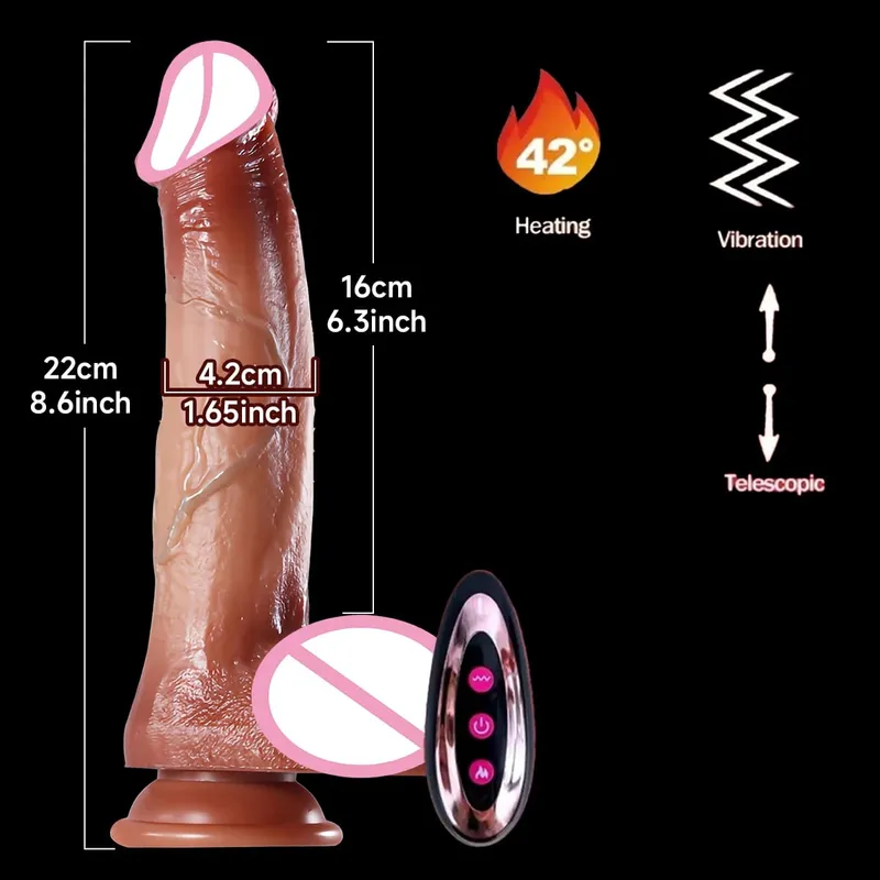 Realistic Vibrator Dildo Telescopic Heated Vibrating Female Vaginal Masturbator Anal Plug Penis Adult Sex Toys Adult Supplies 18
