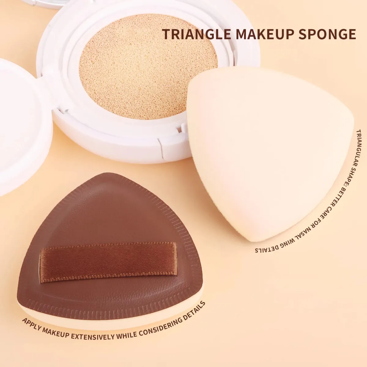 13Pcs Face & Eye Makeup Brushes Kit with Velvet Bag & 2 Triangle Puffs Makeup Tools for Beginners Daily Use