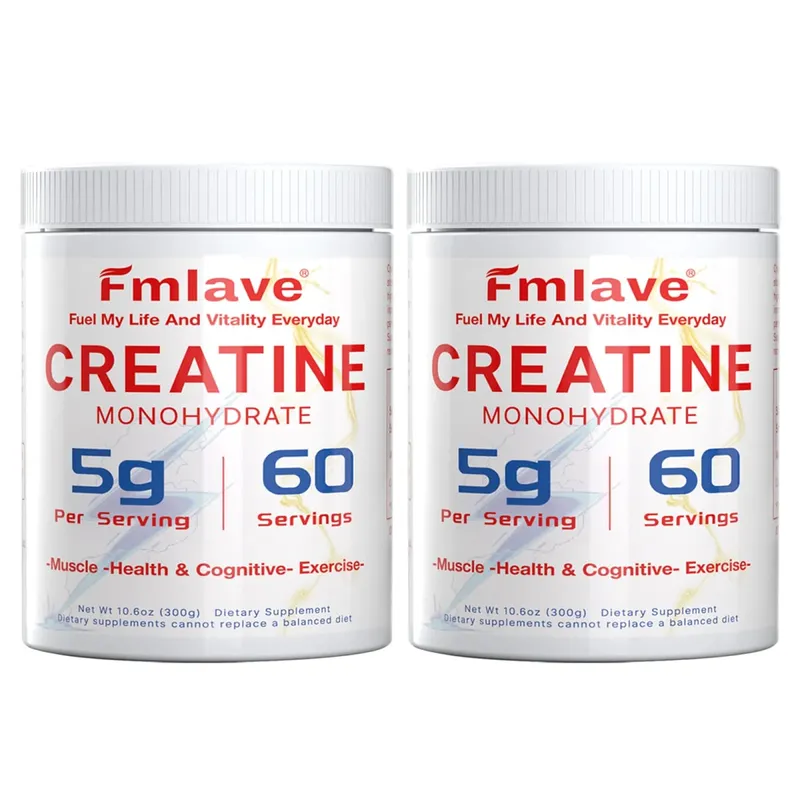 Fmlave Creatine Monohydrate Micronized Powder 300g - 60 Servings 5000mg Per Serving (5g) - for Men & Women Muscle Growth & Recovery