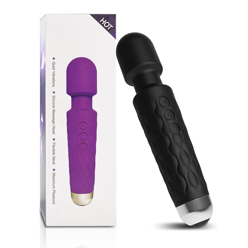 ויברטור חזק שרביט קסמים לנשים USB נטענת לעיסוי עמיד למים דגדגן G-Spot ויברטור צעצוע מין מתאים למבוגרים
