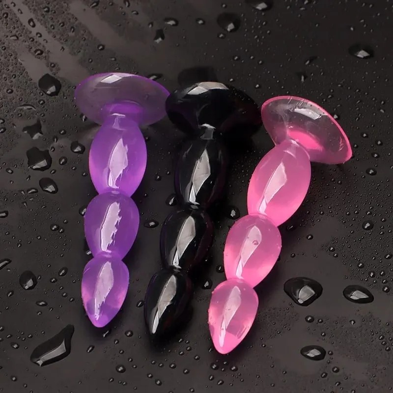 1PC Butt Plug Dildo Butt Prostate Massage Unisex Sexy Stopper TPE Anal Plugs Beads Adult Sex Toy for Men Women Adult Games
