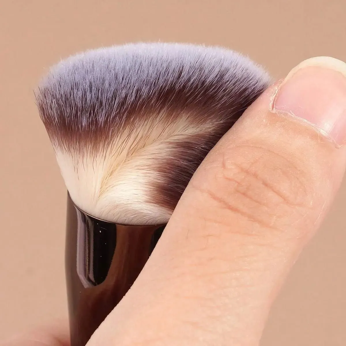 1Pc Professional Long Aluminum Tube Makeup Brush Double-Ended Highlight Brush Contour Brush Makeup Tools With Soft Fiber And Ski
