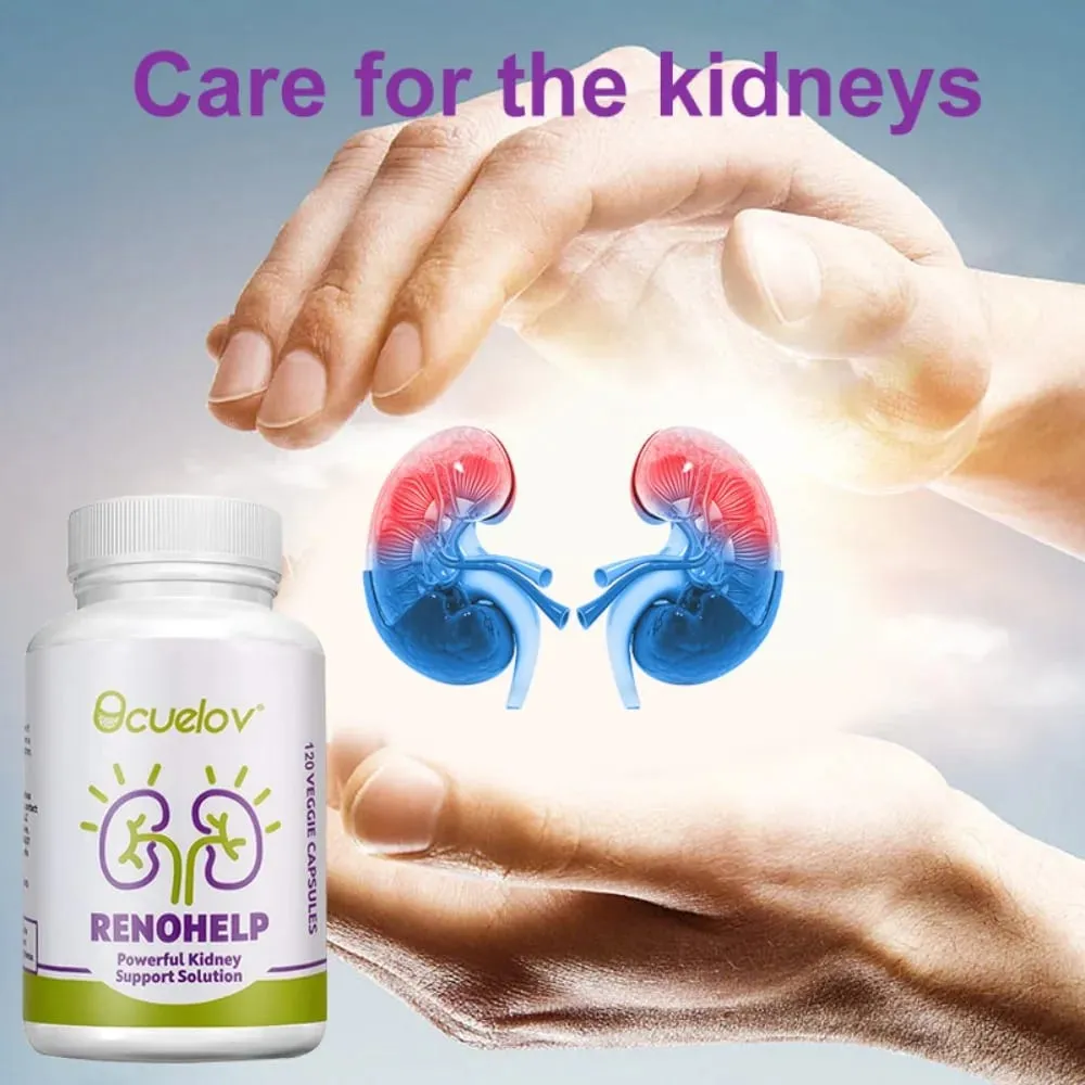 Poderoso suplemento natural de suporte renal para função renal saudável, suporte para saúde do trato urinário, vegano e sem glúten