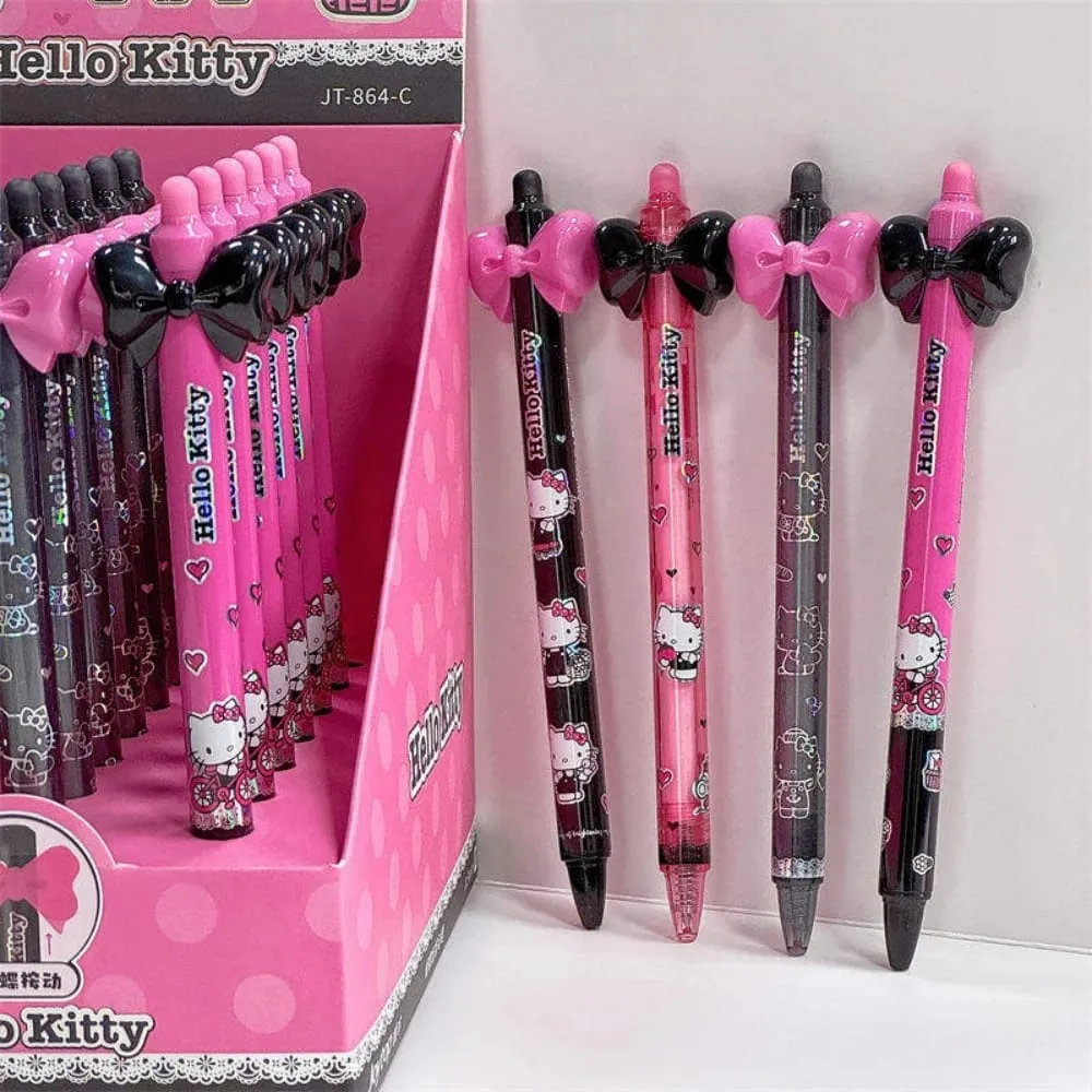 Genuine Sanrio Hello Kitty Push-Button Ballpoint Pens Cartoon Kuromi 0.5MM Black Gel Pen Student Writing Drawing Stationery Gift — image 1