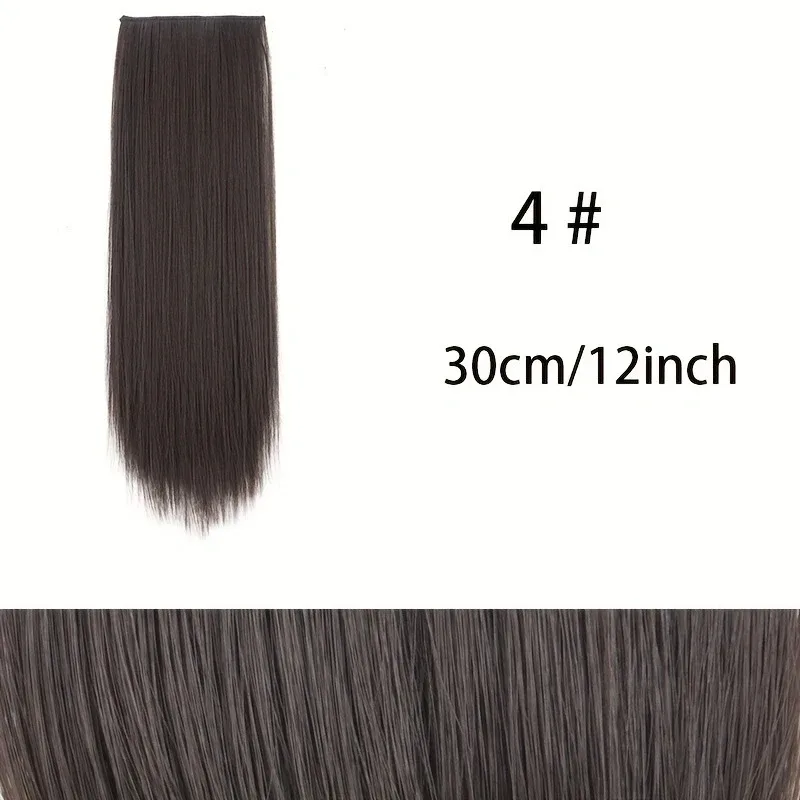 Extension de cheveux synthétique courte et lisse, 10cm/20cm/30cm, Extension de cheveux Invisible, doublure de cheveux, couverture latérale supérieure, postiche pour femmes