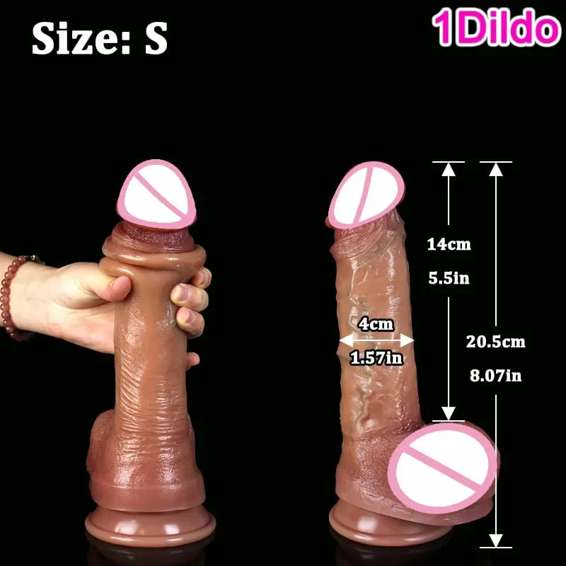 Realistic Soft Sliding Foreskin Double Penetration Dildo with Suction Cup for Vaginal & Anal Masturbation Female Sex Toy Fake Ma